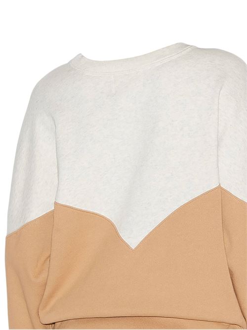 Ecru/camel brown cotton sweatshirt MARANT ETOILE | SW0006FAA1M08EECCA